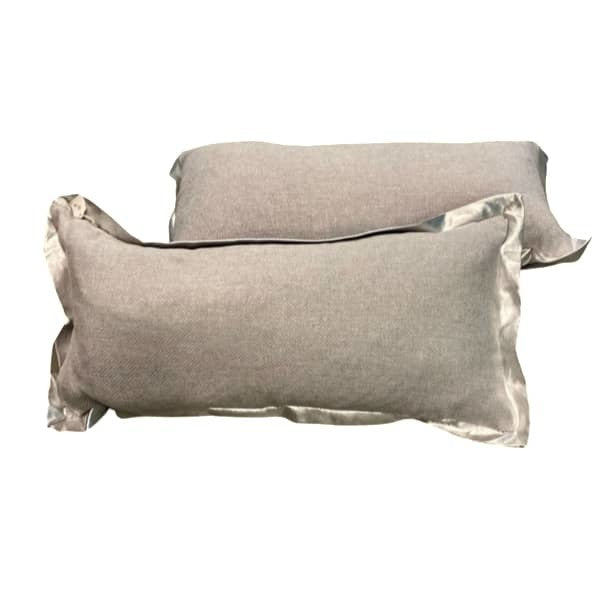 Rectangle Silver & Gray Throw Pillow