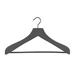 Superior Wooden Coat Hanger Ribbed Bar Grey