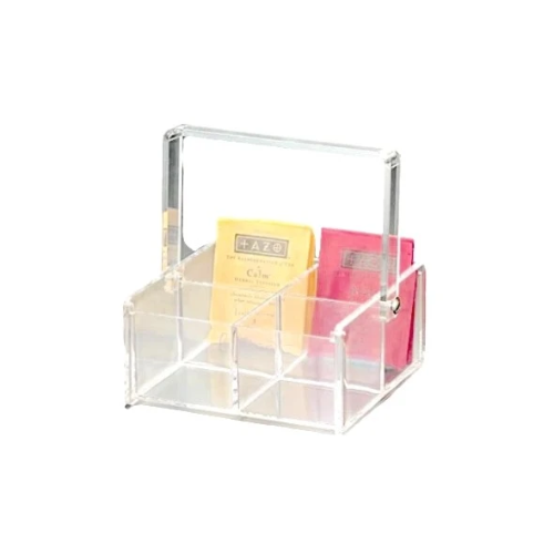 Acrylic 4-Compartment Tea Box with Handle