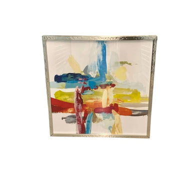 Multi-Color Painting with Silver Frame