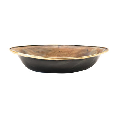 Horn Bowl with Brass Rim