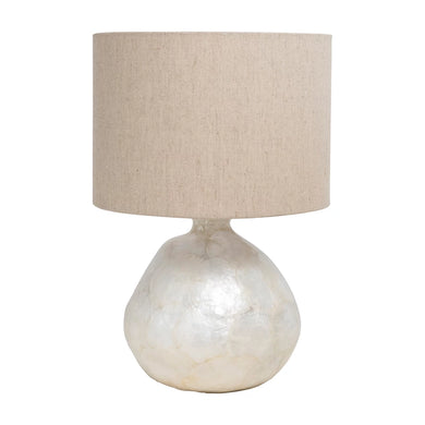 Capiz Table Lamp with Linen Shade